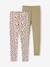 Lot de 2 leggings fille Basics indigo+kaki+marron imprimé+vert sauge 6 - vertbaudet enfant 
