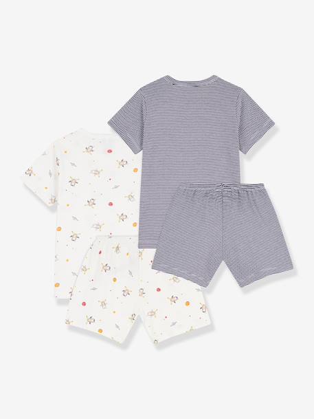 Lot 2 pyjashorts coton Petit Bateau blanc 3 - vertbaudet enfant 