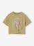 T-shirt manches courtes fille écru+kaki 4 - vertbaudet enfant 