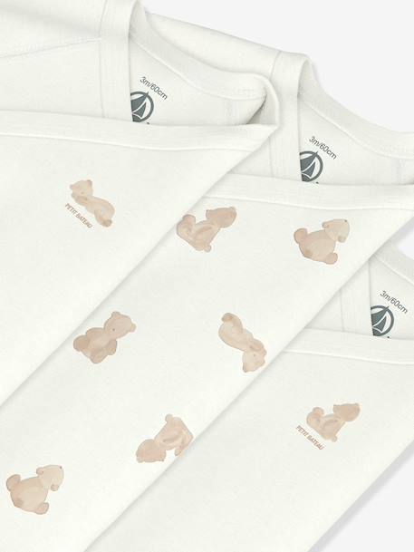 Lot 3 bodies croisés bébé Petit Bateau blanc 3 - vertbaudet enfant 
