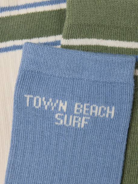 Lot 3 chaussettes garçon bleu grisé 2 - vertbaudet enfant 