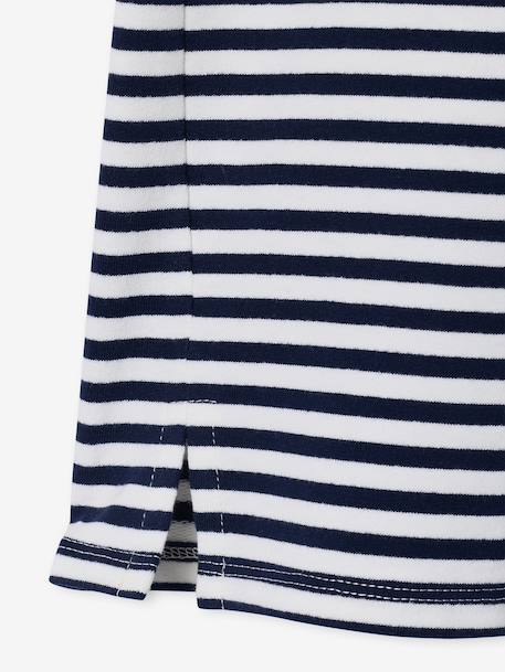 Robe fille en molleton léger motif gris chiné+rayé bleu+vert+vert sauge 8 - vertbaudet enfant 