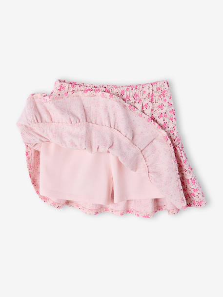 Jupe short fille en jersey écru+rose pâle 7 - vertbaudet enfant 