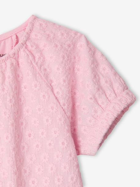 T-shirt manches courtes brodé rose pâle 2 - vertbaudet enfant 