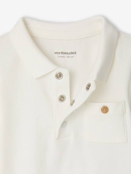 Lot de 2 bodies bébé naissance ouverture polo bleu ciel+écru 12 - vertbaudet enfant 