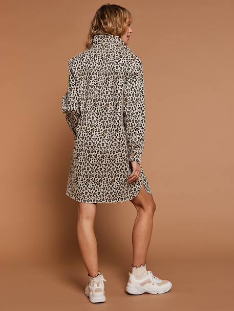 Robe léopard grossesse allaitement écru 2 - vertbaudet enfant 