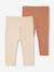 Lot de 2 leggings bébé fille BASICS lot marine grisé+noix de pécan+ocre 7 - vertbaudet enfant 