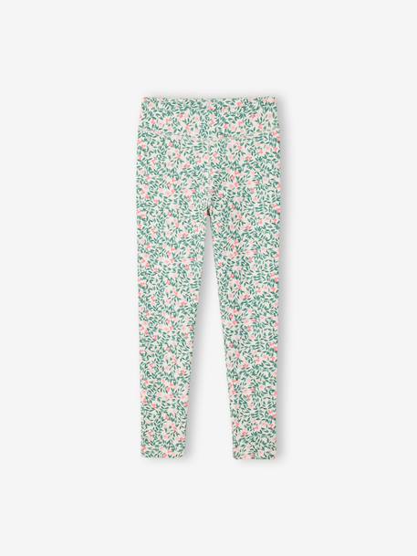 Legging sport fille imprimé fleuri écru 2 - vertbaudet enfant 