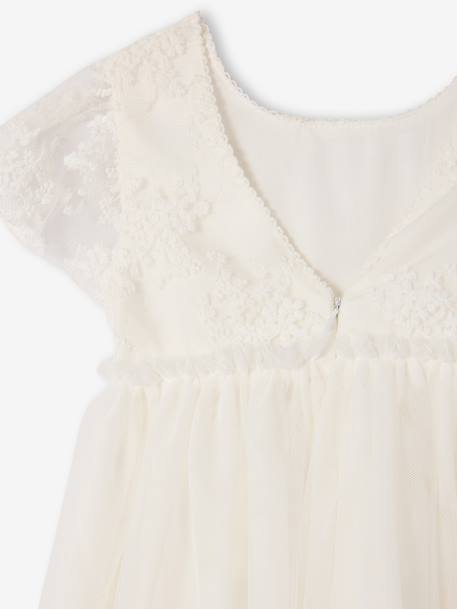 Robe fille dentelle et tulle blanc 4 - vertbaudet enfant 