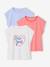 Lot de 3 tee-shirts fille fantaisie manches courtes bleu grisé+bleu pâle+rose poudré 9 - vertbaudet enfant 