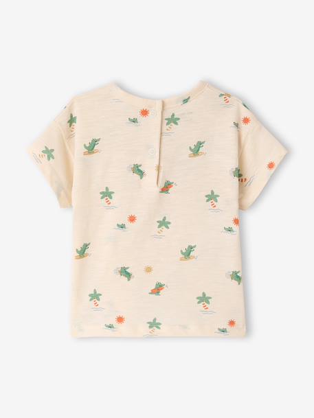 T-shirt palmiers coton bio écru 3 - vertbaudet enfant 