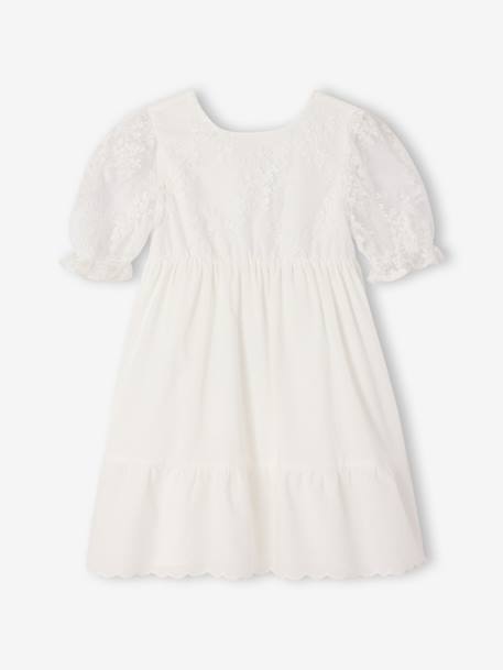 Robe fille boheme manches dentelles blanc 5 - vertbaudet enfant 