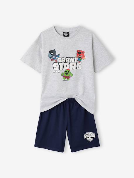 Ensemble pyjashort Brawl Stars gris chiné 1 - vertbaudet enfant 