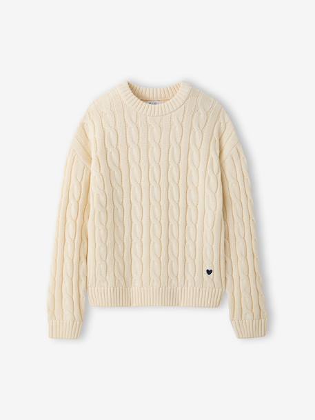Pull torsadé fille Jonen vanille 3 - vertbaudet enfant 