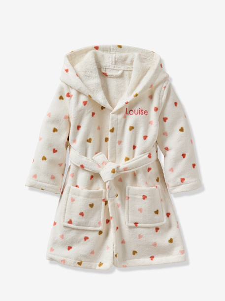 Peignoir bébé COEUR, avec coton recyclé blanc imprimé 3 - vertbaudet enfant 
