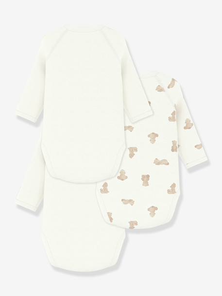 Lot 3 bodies croisés bébé Petit Bateau blanc 2 - vertbaudet enfant 