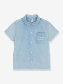 -Chemise garçon chambray à manches courtes