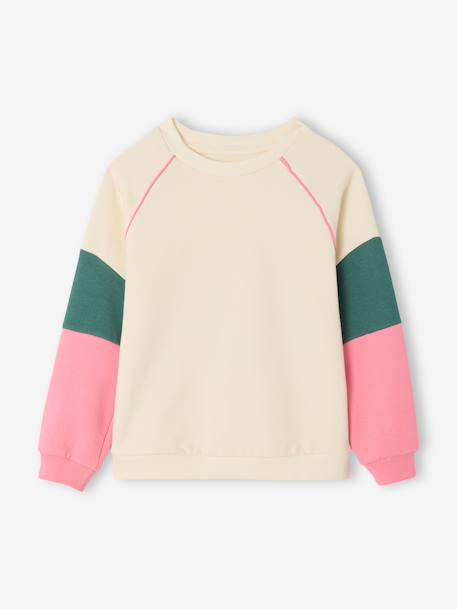 Sweat sport fille écru 3 - vertbaudet enfant 