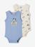 Lot de 2 bodies bébé garçon sans manches bleu jean 1 - vertbaudet enfant 