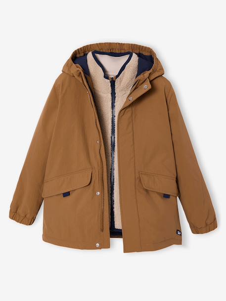 Parka 3 en 1 garçon doublure sherpa noix de pécan 5 - vertbaudet enfant 