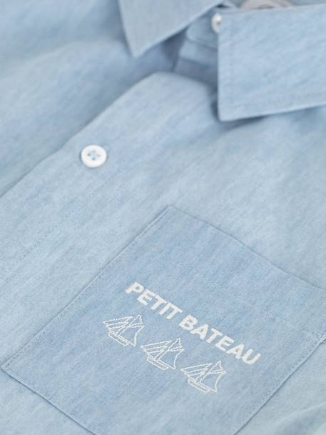 Chemise garçon chambray à manches courtes bleu clair 3 - vertbaudet enfant 
