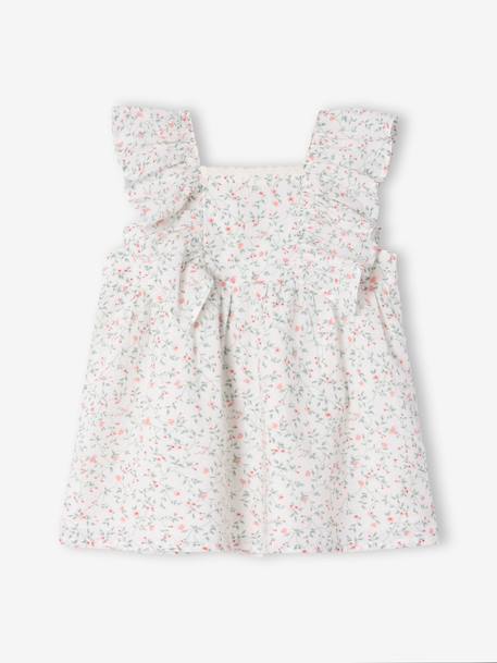 Robe bébé imprimé à volants blanc imprimé 1 - vertbaudet enfant 