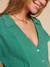 Robe longue col chemise grossesse allaitement vert émeraude 6 - vertbaudet enfant 
