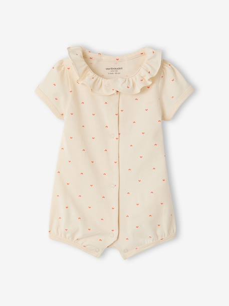 Lot 2 combishort bébé fille coton bio écru 3 - vertbaudet enfant 