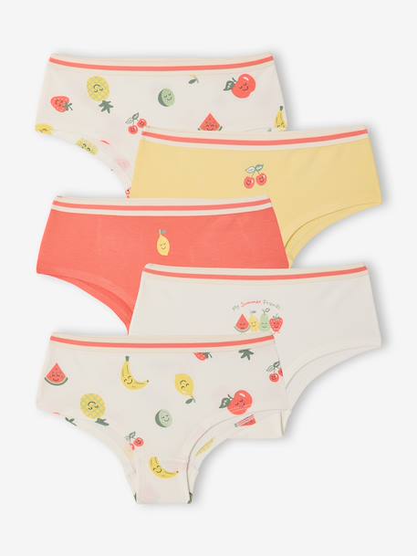 Lot 5 shorties fruits écru 1 - vertbaudet enfant 