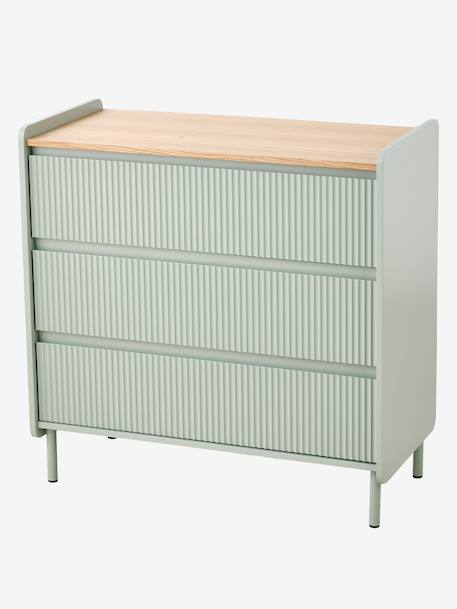 Commode 3 tiroirs Cannelé 42 cm vert 5 - vertbaudet enfant 