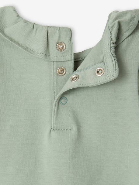 Lot de 2 bodies bébé naissance col fantaisie manches courtes corail+vert sauge 13 - vertbaudet enfant 