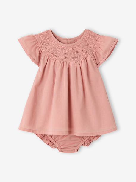 Robe et bloomer bébé fille coton blush 1 - vertbaudet enfant 
