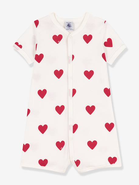 Combicourt bébé coton coeurs blanc 1 - vertbaudet enfant 