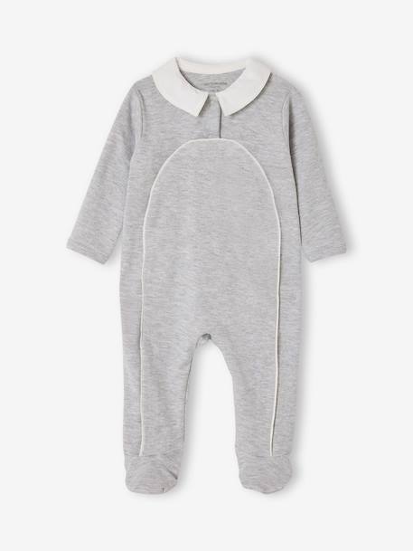 Pyjama dors-bien bébé coton biologique gris chiné 1 - vertbaudet enfant 