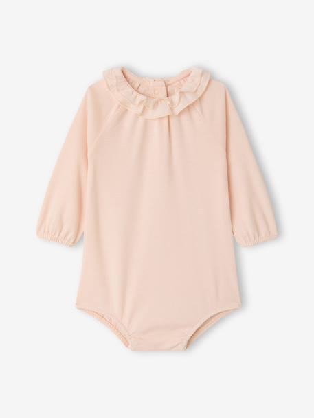 Body bébé fille col volanté manches longues rose pâle 1 - vertbaudet enfant 