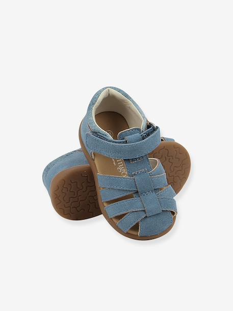Sandales fille Berlingot bleu jean+rose 4 - vertbaudet enfant 
