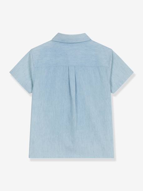 Chemise garçon chambray à manches courtes bleu clair 2 - vertbaudet enfant 