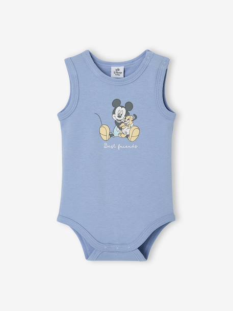 Lot de 2 bodies bébé garçon sans manches bleu jean 2 - vertbaudet enfant 