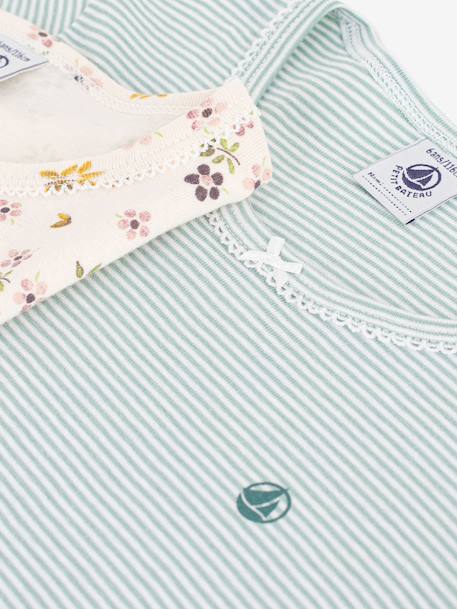 Lot 2 pyjamas coton imprimé Petit Bateau blanc 3 - vertbaudet enfant 