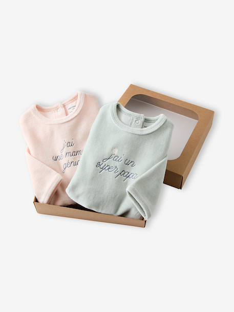Lot 2 pyjamas bébé fille velours rose 4 - vertbaudet enfant 