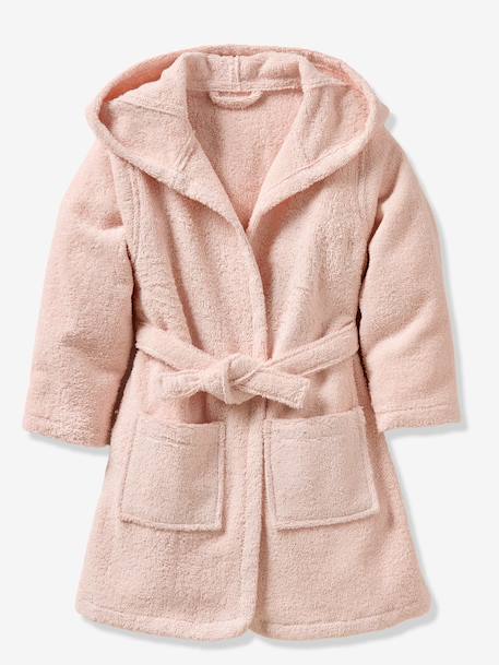 Peignoir enfant LAPIN coton recyclé personnalisable rose poudré 5 - vertbaudet enfant 