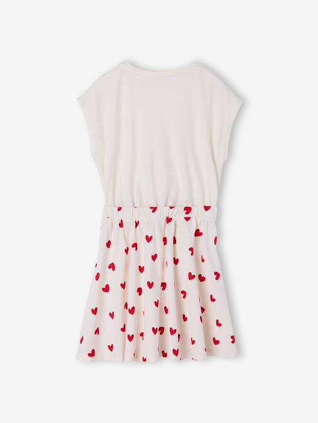 Robe fille effet 2 en 1 blanc imprimé+écru+marine+vanille 16 - vertbaudet enfant 
