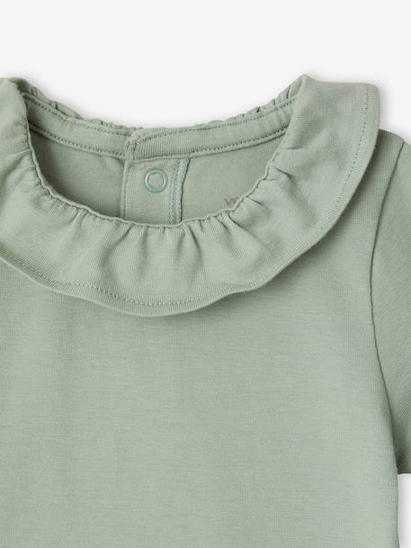Lot de 2 bodies bébé naissance col fantaisie manches courtes corail+vert sauge 11 - vertbaudet enfant 