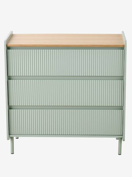 Commode 3 tiroirs Cannelé 42 cm vert 6 - vertbaudet enfant 