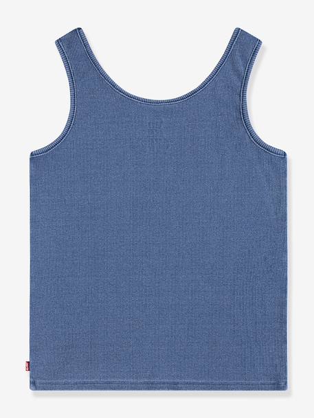 Débardeur côtelé enfant LEVIS bleu grisé+rose 2 - vertbaudet enfant 