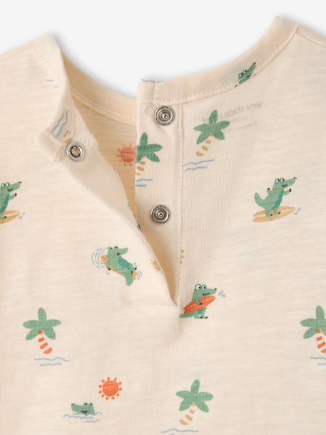 T-shirt palmiers coton bio écru 2 - vertbaudet enfant 