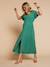 Robe longue col chemise grossesse allaitement vert émeraude 2 - vertbaudet enfant 