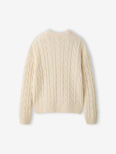 Pull torsadé fille Jonen vanille 4 - vertbaudet enfant 