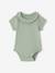 Lot de 2 bodies bébé naissance col fantaisie manches courtes corail+vert sauge 8 - vertbaudet enfant 
