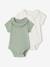 Lot de 2 bodies bébé naissance col fantaisie manches courtes corail+vert sauge 7 - vertbaudet enfant 